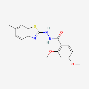 2,4-dimethoxy-N'-(6-methyl-1,3-benzothiazol-2-yl)benzohydrazide
