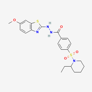 molecular formula C22H26N4O4S2 B3288394 4-((2-ethylpiperidin-1-yl)sulfonyl)-N'-(6-methoxybenzo[d]thiazol-2-yl)benzohydrazide CAS No. 851979-94-7