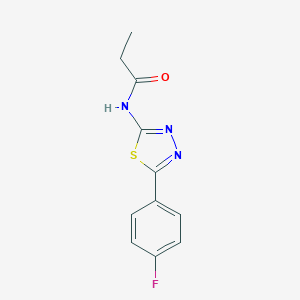 molecular formula C11H10FN3OS B328840 N-[5-(4-fluorophenyl)-1,3,4-thiadiazol-2-yl]propanamide 