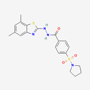N'-(5,7-dimethylbenzo[d]thiazol-2-yl)-4-(pyrrolidin-1-ylsulfonyl)benzohydrazide