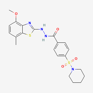 N'-(4-methoxy-7-methylbenzo[d]thiazol-2-yl)-4-(piperidin-1-ylsulfonyl)benzohydrazide