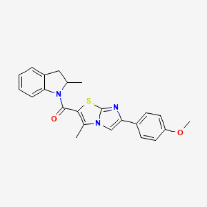 (6-(4-Methoxyphenyl)-3-methylimidazo[2,1-b]thiazol-2-yl)(2-methylindolin-1-yl)methanone