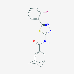 molecular formula C19H20FN3OS B328846 N-[5-(2-fluorophenyl)-1,3,4-thiadiazol-2-yl]-1-adamantanecarboxamide 