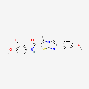 molecular formula C22H21N3O4S B3288460 N-(3,4-dimethoxyphenyl)-6-(4-methoxyphenyl)-3-methylimidazo[2,1-b][1,3]thiazole-2-carboxamide CAS No. 852135-05-8