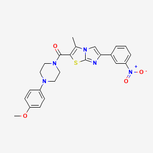 molecular formula C24H23N5O4S B3288468 (4-(4-Methoxyphenyl)piperazin-1-yl)(3-methyl-6-(3-nitrophenyl)imidazo[2,1-b]thiazol-2-yl)methanone CAS No. 852135-43-4
