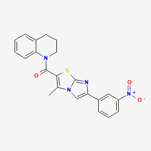 molecular formula C22H18N4O3S B3288473 (3,4-dihydroquinolin-1(2H)-yl)(3-methyl-6-(3-nitrophenyl)imidazo[2,1-b]thiazol-2-yl)methanone CAS No. 852135-48-9