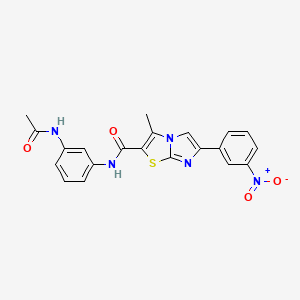 molecular formula C21H17N5O4S B3288502 N-(3-acetamidophenyl)-3-methyl-6-(3-nitrophenyl)imidazo[2,1-b]thiazole-2-carboxamide CAS No. 852135-99-0