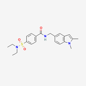 molecular formula C22H27N3O3S B3288507 4-(diethylsulfamoyl)-N-[(1,2-dimethylindol-5-yl)methyl]benzamide CAS No. 852137-80-5