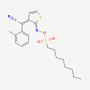 molecular formula C21H26N2O3S2 B3288539 Benzeneacetonitrile, 2-methyl-alpha-[2-[[(octylsulfonyl)oxy]imino]-3(2H)-thienylidene]- CAS No. 852246-54-9