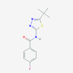 molecular formula C13H14FN3OS B328854 N-(5-tert-butyl-1,3,4-thiadiazol-2-yl)-4-fluorobenzamide 