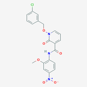 1-((3-chlorobenzyl)oxy)-N-(2-methoxy-4-nitrophenyl)-2-oxo-1,2-dihydropyridine-3-carboxamide