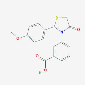 3-[2-(4-Methoxyphenyl)-4-oxo-1,3-thiazolidin-3-yl]benzoic acid