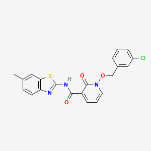 1-((3-chlorobenzyl)oxy)-N-(6-methylbenzo[d]thiazol-2-yl)-2-oxo-1,2-dihydropyridine-3-carboxamide