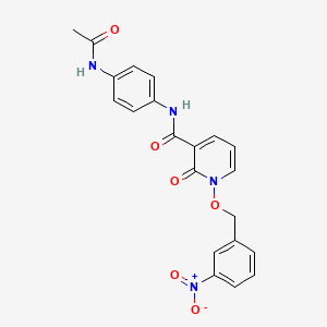 molecular formula C21H18N4O6 B3288613 N-(4-acetamidophenyl)-1-((3-nitrobenzyl)oxy)-2-oxo-1,2-dihydropyridine-3-carboxamide CAS No. 852366-60-0