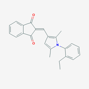 molecular formula C24H21NO2 B328862 2-{[1-(2-ethylphenyl)-2,5-dimethyl-1H-pyrrol-3-yl]methylene}-1H-indene-1,3(2H)-dione 