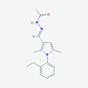 molecular formula C17H21N3O B328864 N'-{(E)-[1-(2-ethylphenyl)-2,5-dimethyl-1H-pyrrol-3-yl]methylidene}acetohydrazide 