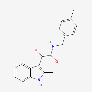 molecular formula C19H18N2O2 B3288646 2-(2-methyl-1H-indol-3-yl)-N-[(4-methylphenyl)methyl]-2-oxoacetamide CAS No. 852368-90-2