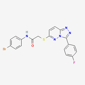 molecular formula C19H13BrFN5OS B3288677 N-(4-bromophenyl)-2-((3-(4-fluorophenyl)-[1,2,4]triazolo[4,3-b]pyridazin-6-yl)thio)acetamide CAS No. 852373-90-1
