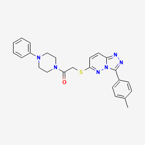 molecular formula C24H24N6OS B3288681 1-(4-Phenylpiperazin-1-yl)-2-((3-(p-tolyl)-[1,2,4]triazolo[4,3-b]pyridazin-6-yl)thio)ethanone CAS No. 852375-35-0