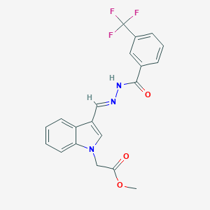 molecular formula C20H16F3N3O3 B328871 methyl (3-{2-[3-(trifluoromethyl)benzoyl]carbohydrazonoyl}-1H-indol-1-yl)acetate 
