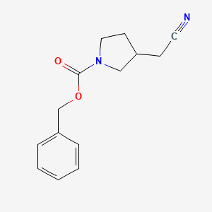 molecular formula C14H16N2O2 B3288754 3-Cyanomethyl-pyrrolidine-1-carboxylic acid benzyl ester CAS No. 852655-87-9