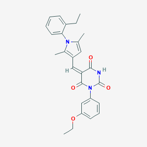 (5E)-1-(3-ETHOXYPHENYL)-5-{[1-(2-ETHYLPHENYL)-2,5-DIMETHYL-1H-PYRROL-3-YL]METHYLIDENE}-1,3-DIAZINANE-2,4,6-TRIONE