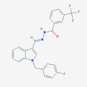 molecular formula C24H17F4N3O B328881 N'-{[1-(4-fluorobenzyl)-1H-indol-3-yl]methylene}-3-(trifluoromethyl)benzohydrazide 