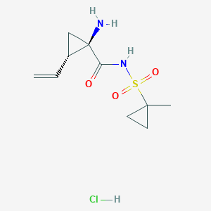 molecular formula C10H17ClN2O3S B3288812 Cyclopropanecarboxamide, 1-amino-2-ethenyl-N-[(1-methylcyclopropyl)sulfonyl]-, hydrochloride (1:1), (1R,2S)- CAS No. 853269-58-6