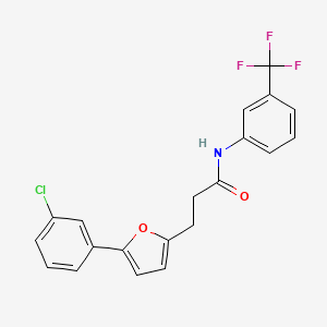 molecular formula C20H15ClF3NO2 B3288817 3-(5-(3-Chlorophenyl)-2-furyl)-N-(3-(trifluoromethyl)phenyl)propanamide CAS No. 853312-61-5