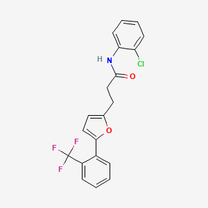 molecular formula C20H15ClF3NO2 B3288839 N-(2-chlorophenyl)-3-{5-[2-(trifluoromethyl)phenyl]-2-furyl}propanamide CAS No. 853333-22-9