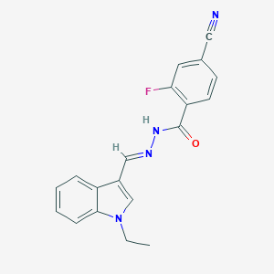 4-cyano-N'-[(1-ethyl-1H-indol-3-yl)methylene]-2-fluorobenzohydrazide
