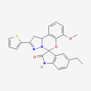 5'-Ethyl-7-methoxy-2-(thiophen-2-yl)-1,10b-dihydrospiro[benzo[e]pyrazolo[1,5-c][1,3]oxazine-5,3'-indolin]-2'-one