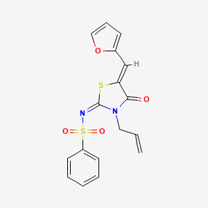 (E)-N-((Z)-3-allyl-5-(furan-2-ylmethylene)-4-oxothiazolidin-2-ylidene)benzenesulfonamide