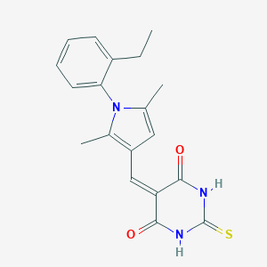 molecular formula C19H19N3O2S B328890 5-{[1-(2-ethylphenyl)-2,5-dimethyl-1H-pyrrol-3-yl]methylidene}-2-thioxodihydropyrimidine-4,6(1H,5H)-dione 