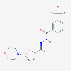 molecular formula C17H16F3N3O3 B328892 N'-{[5-(4-morpholinyl)-2-furyl]methylene}-3-(trifluoromethyl)benzohydrazide 