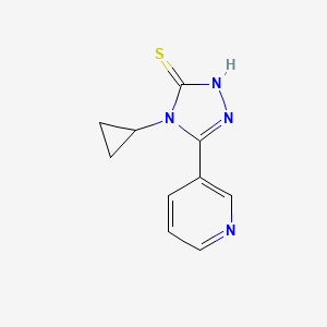 molecular formula C10H10N4S B3288978 4-环丙基-5-(吡啶-3-基)-4H-1,2,4-三唑-3-硫醇 CAS No. 854137-74-9