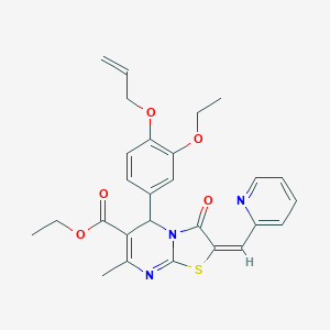 ethyl 5-[4-(allyloxy)-3-ethoxyphenyl]-7-methyl-3-oxo-2-(2-pyridinylmethylene)-2,3-dihydro-5H-[1,3]thiazolo[3,2-a]pyrimidine-6-carboxylate