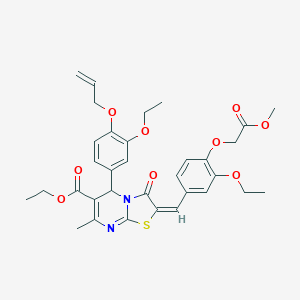 molecular formula C33H36N2O9S B328900 ethyl 5-[4-(allyloxy)-3-ethoxyphenyl]-2-[3-ethoxy-4-(2-methoxy-2-oxoethoxy)benzylidene]-7-methyl-3-oxo-2,3-dihydro-5H-[1,3]thiazolo[3,2-a]pyrimidine-6-carboxylate 