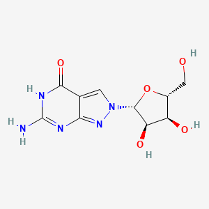 molecular formula C10H13N5O5 B3289004 6-Amino-2,5-dihydro-2-(b-D-ribofuranosyl)-4H-pyrazolo[3,4-d]pyrimidin-4-one CAS No. 85426-86-4