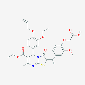 molecular formula C31H32N2O9S B328902 {4-[(5-[4-(allyloxy)-3-ethoxyphenyl]-6-(ethoxycarbonyl)-7-methyl-3-oxo-5H-[1,3]thiazolo[3,2-a]pyrimidin-2(3H)-ylidene)methyl]-2-methoxyphenoxy}acetic acid 