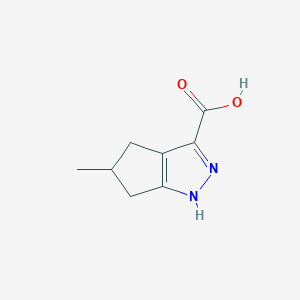 molecular formula C8H10N2O2 B3289024 5-Methyl-1,4,5,6-tetrahydrocyclopenta[C]pyrazole-3-carboxylic acid CAS No. 854405-74-6
