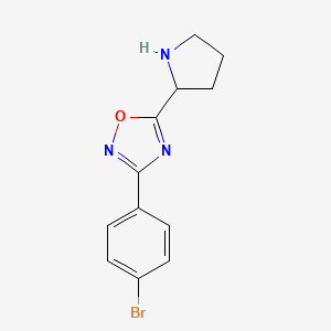 molecular formula C12H12BrN3O B3289036 3-(4-Bromophenyl)-5-pyrrolidin-2-yl-1,2,4-oxadiazole CAS No. 854541-92-7