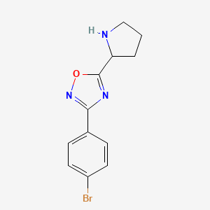 molecular formula C12H12BrN3O B3289036 3-(4-bromophenyl)-5-(pyrrolidin-2-yl)-1,2,4-oxadiazole CAS No. 854541-92-7