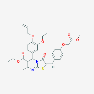 molecular formula C32H34N2O8S B328904 ethyl 5-[4-(allyloxy)-3-ethoxyphenyl]-2-[4-(2-ethoxy-2-oxoethoxy)benzylidene]-7-methyl-3-oxo-2,3-dihydro-5H-[1,3]thiazolo[3,2-a]pyrimidine-6-carboxylate 