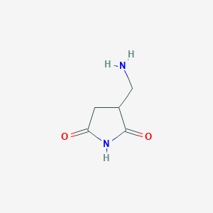 molecular formula C5H8N2O2 B3289089 3-(Aminomethyl)pyrrolidine-2,5-dione CAS No. 85516-42-3