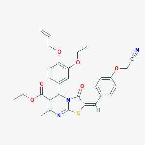 molecular formula C30H29N3O6S B328911 ethyl 5-[4-(allyloxy)-3-ethoxyphenyl]-2-[4-(cyanomethoxy)benzylidene]-7-methyl-3-oxo-2,3-dihydro-5H-[1,3]thiazolo[3,2-a]pyrimidine-6-carboxylate 