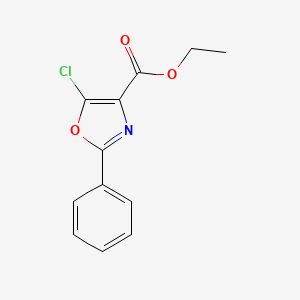 molecular formula C12H10ClNO3 B3289123 Ethyl 5-chloro-2-phenyloxazole-4-carboxylate CAS No. 855405-24-2