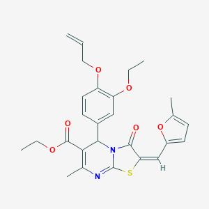 ethyl 5-[4-(allyloxy)-3-ethoxyphenyl]-7-methyl-2-[(5-methyl-2-furyl)methylene]-3-oxo-2,3-dihydro-5H-[1,3]thiazolo[3,2-a]pyrimidine-6-carboxylate