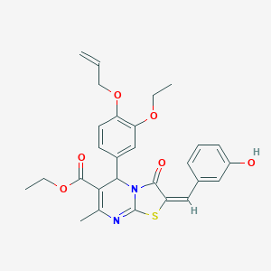 ethyl (2E)-5-[4-(allyloxy)-3-ethoxyphenyl]-2-(3-hydroxybenzylidene)-7-methyl-3-oxo-2,3-dihydro-5H-[1,3]thiazolo[3,2-a]pyrimidine-6-carboxylate