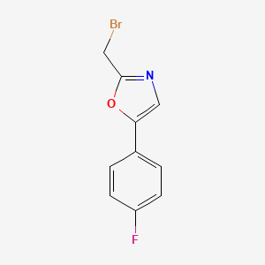 molecular formula C10H7BrFNO B3289177 2-(Bromomethyl)-5-(4-fluorophenyl)-1,3-oxazole CAS No. 855991-59-2